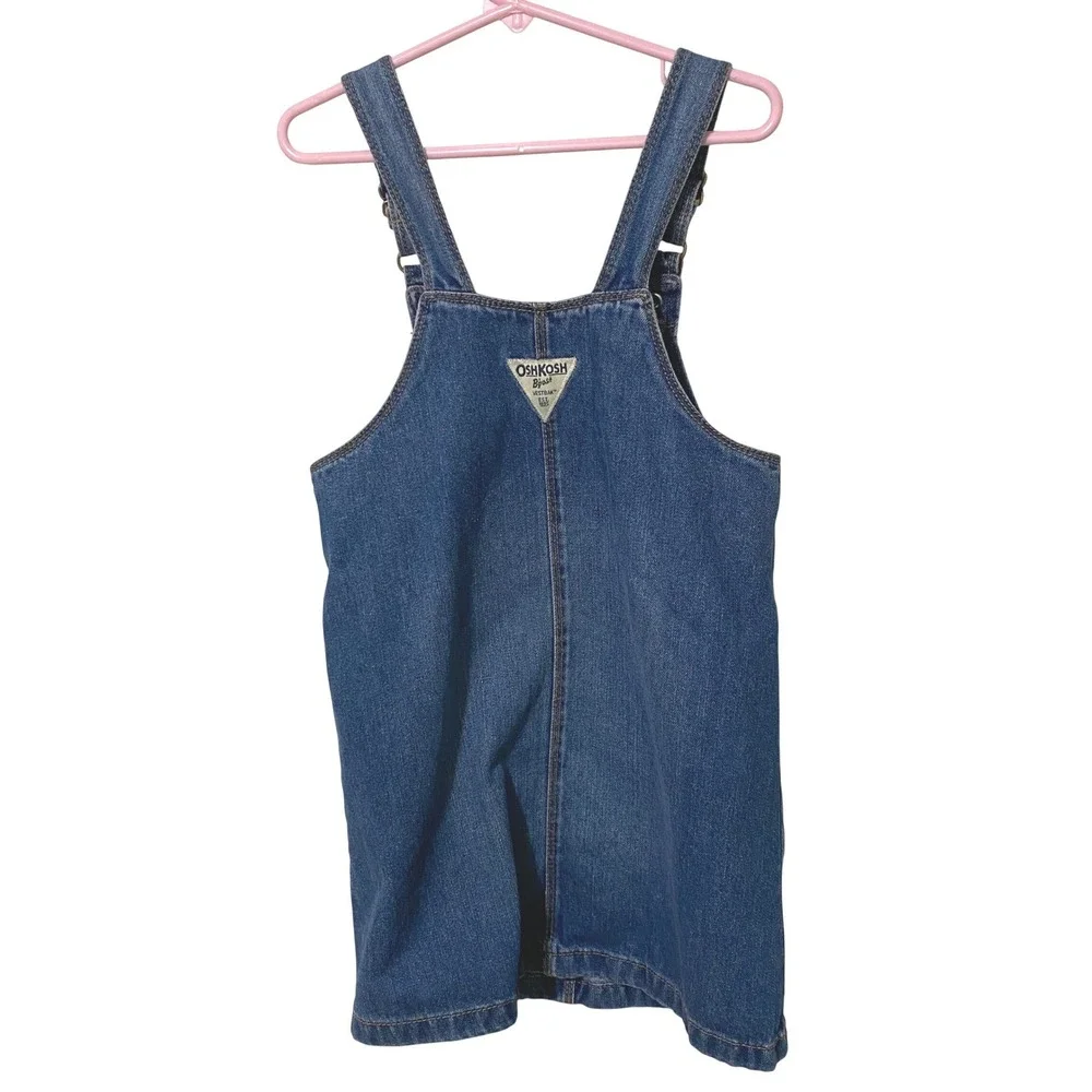OshKosh B'Gosh 6 Denim Jumper Dress Blue Farm Core Granola Nature Play Clothes